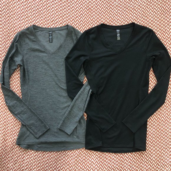 Under Armour Tops - Two Under Armour Cold Gear Long Sleeve V Neck Tees